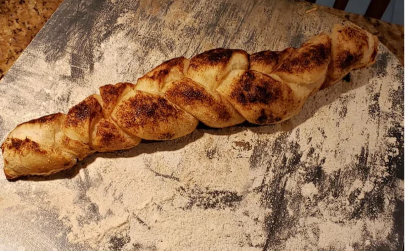 cinnamon twist in a ooni pizza oven